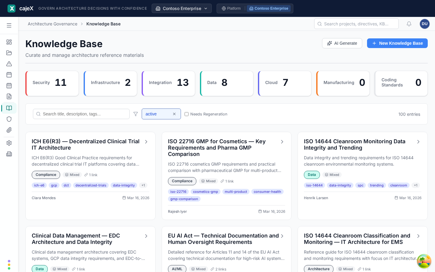 Knowledge base with isolated data per workspace